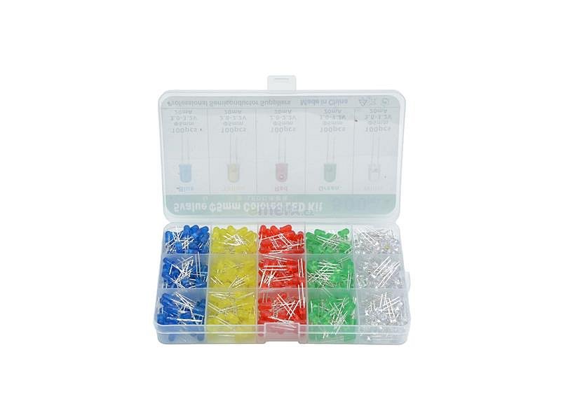 Sada LED 5mm 500ks - 5 barev