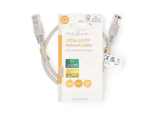 Kabel UTP RJ45/RJ45 Cat5e 0,5m NEDIS CCGL85101GY05