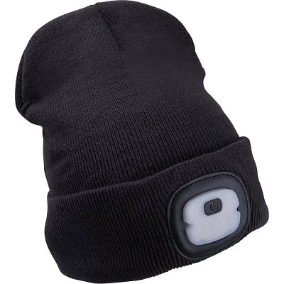 Čepice s čelovkou, USB nabíjení, univerzální velikost