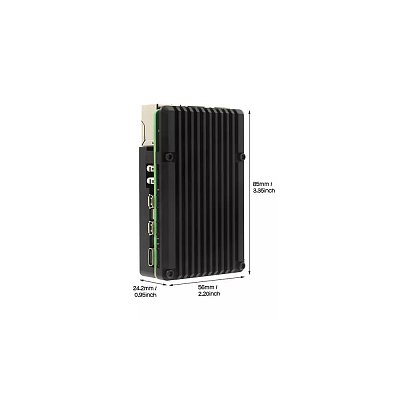 Černý hliníkový case s dvojitým PWM ventilátorem pro Raspberry Pi 5