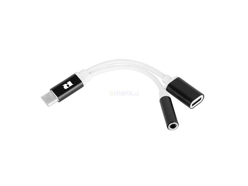 Adaptér REBEL RB-6006-015-B USB-C/JACK 3,5mm (pro poslech hudby)