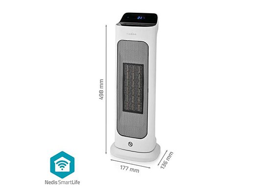 Smart teplovzdušný ventilátor NEDIS HTFA20WTW keramický WiFi Tuya