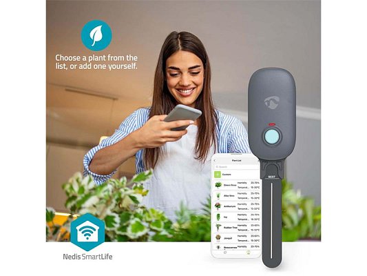 Smart čidlo půdní vlhkosti a teploty NEDIS BTSM1GY Bluetooth Tuya