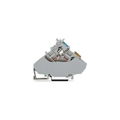 Pružinová svorkovnice na DIN lištu, šedá. 400V/20A