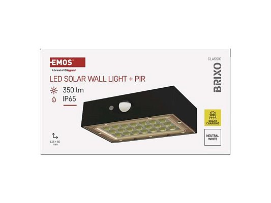 Svítidlo solární EMOS ZG162S Brixo PIR