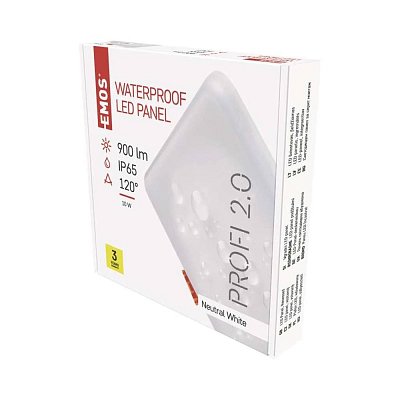 LED vestavné svítidlo VIXXO 230V, 10W, 900lm, čtvercové 125x125mm, IP65