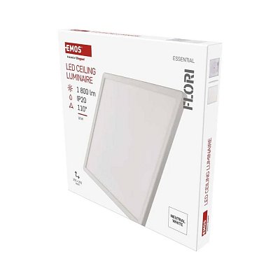 LED přisazení svítidlo FLORI 230V, 18W,1800lm, čtvercové 293x293mm