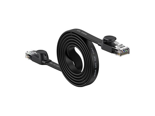 Kabel UTP RJ45/RJ45 Cat5 1,5m BASEUS plochý Black