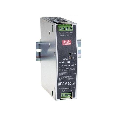 DC/DC měnič na DIN lištu 120W, 16,8..33,6V -> 48V/2,5A