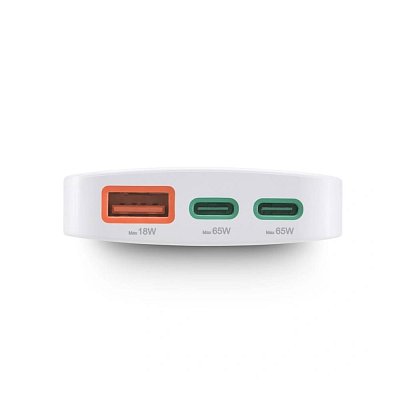 Rychlá USB nabíječka GaN 2x USB-C + USB-A, PD/QC 65 W