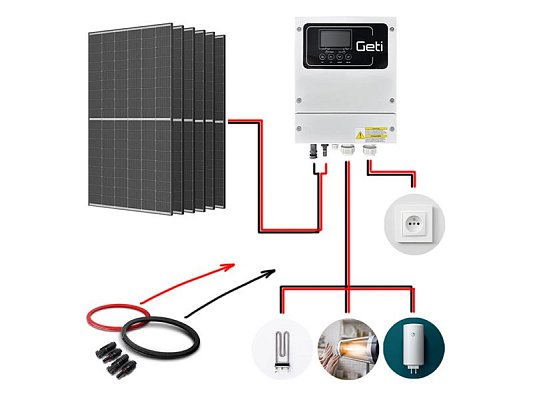 Sada pro solární ohřev vody GETI GWH02D 2640Wp 6x PV TRINA