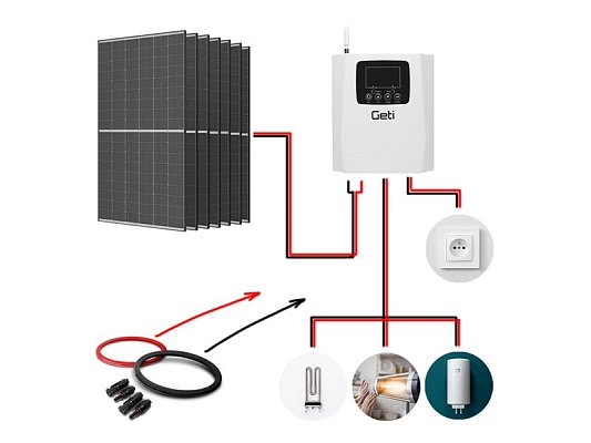 Sada pro solární ohřev vody GETI GWH03W 3080Wp 7x PV TRINA