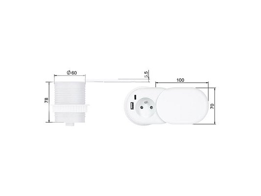 Zásuvka vestavná SOLIGHT PP124CW-PD20