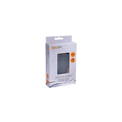 USB nabíjecí adaptér, 1x USB, 2400mA, AC 230V, černý