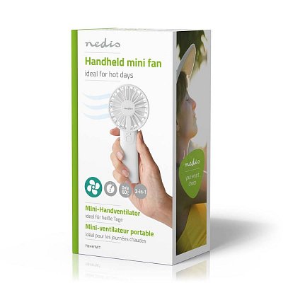 Ruční ventilátor s průměrem vrtule 6cm, napájení 2x AA