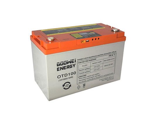 Solární set baterie GOOWEI ENERGY OTD100 (100Ah, 12V) a solární panel Victron Energy 115Wp/12V