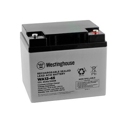 Olověný akumulátor 12V, 45Ah, šroub a matice, 171x166x198 mm