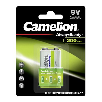 Nikl-metal hydridový akumulátor 8,4V, 200 mAh, HR6F22,  blistr 1ks