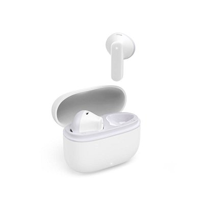 Bluetooth sluchátka s nabíjecím pouzdrem,až 5 hodin přehrávání na jedno nabití, 20 hodin s nabíjecím pouzdrem, bílá