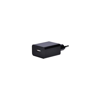 USB nabíjecí adaptér, 1x USB, 2400mA, AC 230V, černý