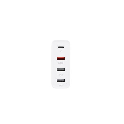 Adaptér 3+1 48W, QC3.0+PD, 3x USB-A, 1x USB-C