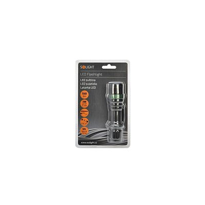 LED kovová svítilna, 150lm, 3W CREE LED, černá, fokus, 3 x AAA