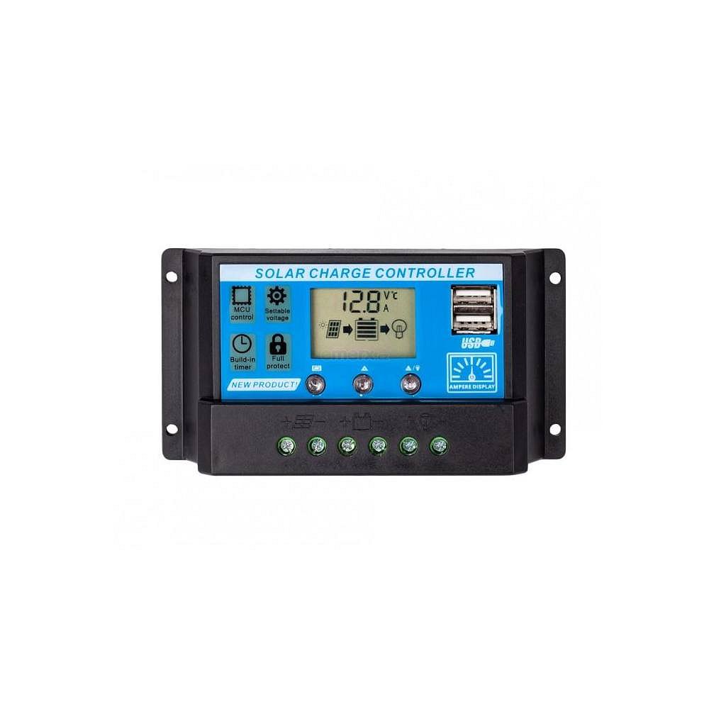 Solární regulátor 12/24V, 20A+ USB pro Pb baterie, LiFePO4,Li-ion