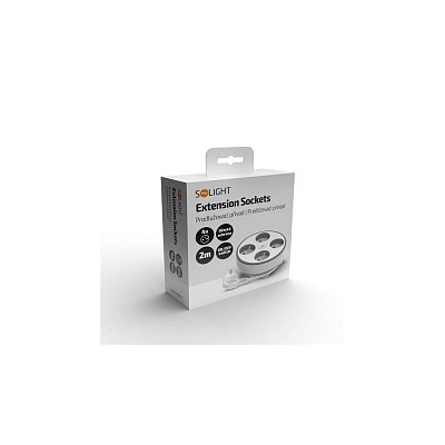 Prodlužovací přívod, 4z , 2m, 3 x 1mm2, bílý, vypínač