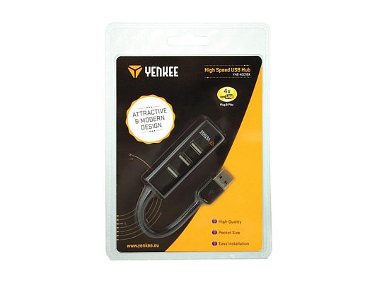 USB hub YENKEE YHB-4001BK