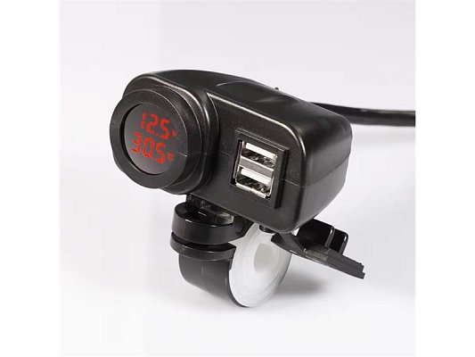 Nabíječka USB STU 34708 s voltmetrem na motocykl