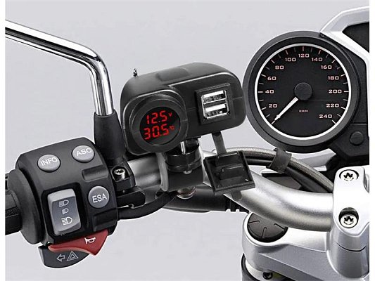 Nabíječka USB STU 34708 s voltmetrem na motocykl