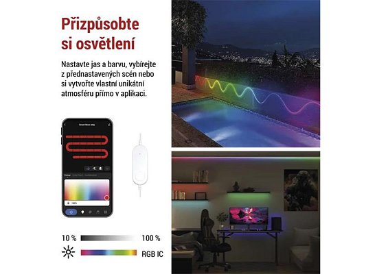 Smart LED pásek 24W RGBIC EMOS ZPW313I Neon 3m WiFi Tuya