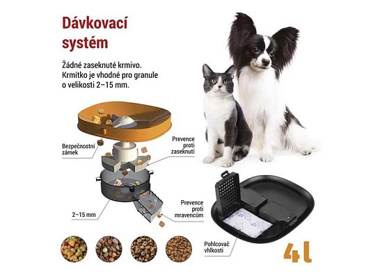 Smart automat na krmivo EMOS Pet Care s kamerou, 4 l, černý, Wi-Fi Tuya