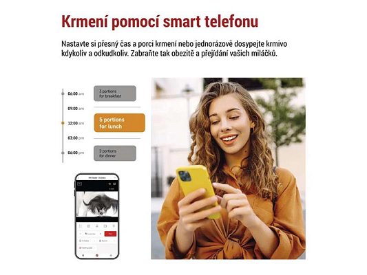Smart automat na krmivo EMOS Pet Care s kamerou, 4 l, černý, Wi-Fi Tuya