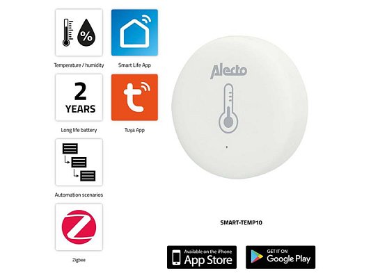 Smart detektor teploty a vlhkosti ALECTO SMART-TEMP10 ZigBee Tuya