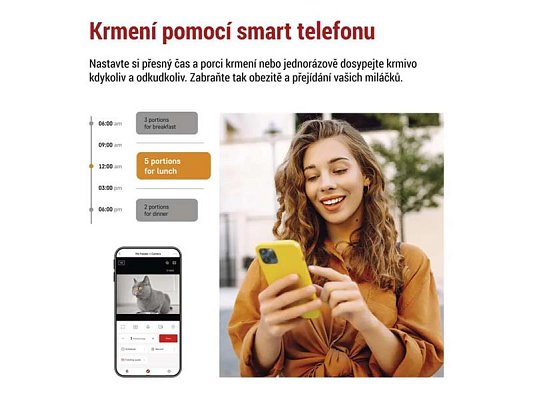 Smart automat na krmivo EMOS Pet Care s kamerou, 6 l, černý, Wi-Fi Tuya