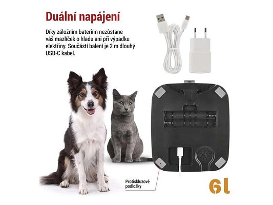 Smart automat na krmivo EMOS Pet Care s kamerou, 6 l, černý, Wi-Fi Tuya