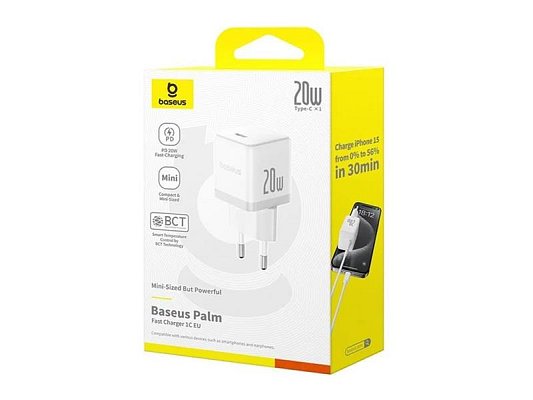 Adaptér USB BASESUS Palm White 20W