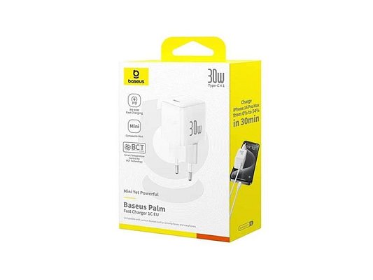 Adaptér USB BASESUS Palm White 30W