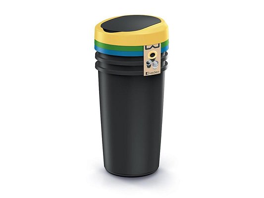 Koš odpadkový COMPACTA R FLAP SET černý 3x25l
