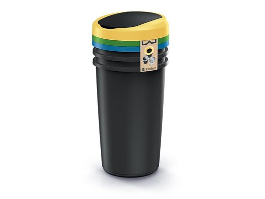 Koš odpadkový COMPACTA R FLAP SET černý 3x50l
