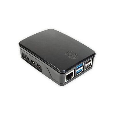 Oficiální krabička pro Raspberry Pi 5 s ventilátorem a odnímatelným víkem v černé barvě.