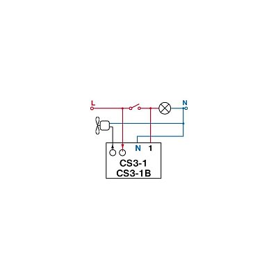 Spínač pod vypínač CS3-1 je určen pro spínání ventilátorů.