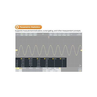 Osciloskop čtyřkanálový 70MHz, Integrovaný s osciloskopem, frekvenčním čítačem, voltmetrem a FFT spektrálním analyzátorem.