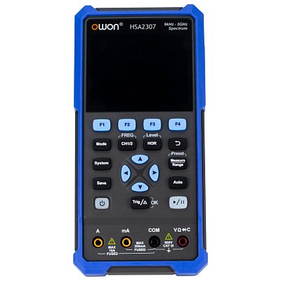 spektrální analyzér s osciloskopem a digitálním multimetrem, max 1000V/10A DC, 750V/10A AC, 100MOhm, 2mF, OSC 70MHz, SA 9kHz-3GHz