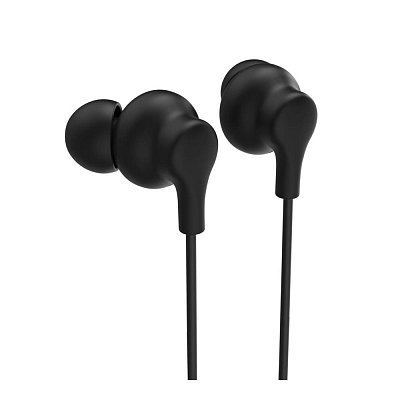 Sluchátka s mikrofonem, jack 3,5mm 4pól, silikonové špunty (3 velikosti), kabelu 1,2m, černá