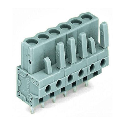 Násuvná zásuvka (female) do DPS, šedá. 320V/12A