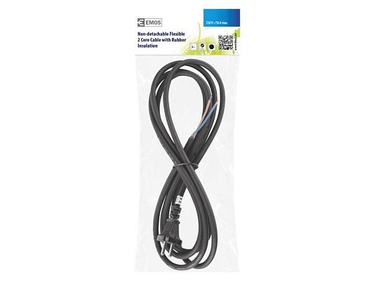 Flexo šňůra gumová 2x1,5mm2 3m černá EMOS S03330