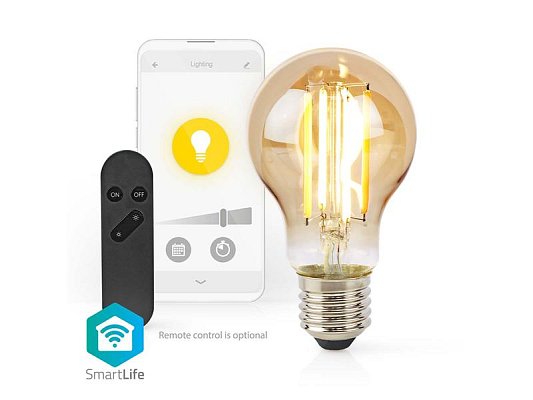Smart LED žárovka E27 7W teplá bílá NEDIS WIFILRF10A60 WiFi Tuya