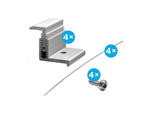 Nastavitelný koncový úchyt stříbrný 30-42,5mm - sada 4ks